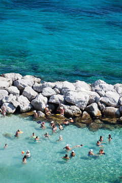 Capri Knee Deep Chat - Carla Coulson Limited Edition Fine Art Print, Positano, beach photography